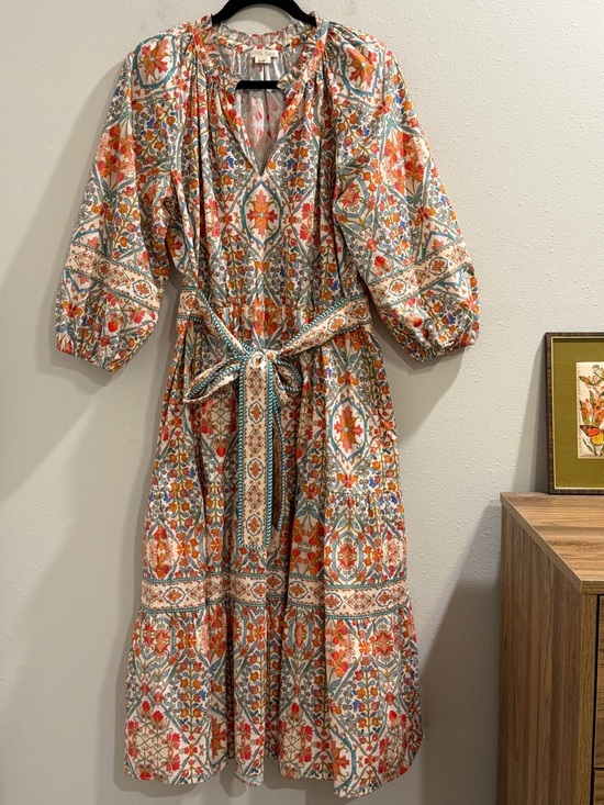 Shoshanna Dresses & Skirts - Shoshanna Size 10 Floral Maxi Dress Belted Puff Sleeve Peasant Cottagecore